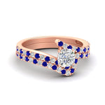 Load image into Gallery viewer, cushion-cut-diamond-wedding-ring-set-with-sapphire-in-FDENS3007CUGSABL-NL-RG
