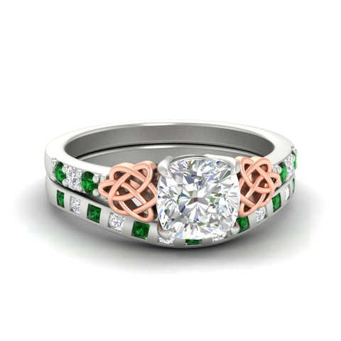 cushion-cut-emerald-celtic-two-tone-bridal-matching-set-in-white-gold-fdens2255cugemgrsleep-nl-wg-ws4.jpg