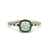 Load image into Gallery viewer, cushion-cut-emerald-halo-petite-engagement-ring-in-rose-gold-FD8523CURGEMGRANGLE3-NL-RG