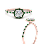 Load image into Gallery viewer, cushion-cut-emerald-halo-petite-engagement-ring-in-rose-gold-FD8523CURGEMGRANGLE3-NL-RG
