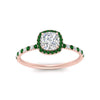 Load image into Gallery viewer, cushion-cut-emerald-halo-petite-engagement-ring-in-rose-gold-FD8523CURGEMGRANGLE3-NL-RG