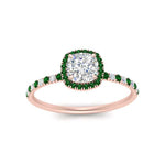 Load image into Gallery viewer, cushion-cut-emerald-halo-petite-engagement-ring-in-rose-gold-FD8523CURGEMGRANGLE3-NL-RG
