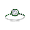 Load image into Gallery viewer, cushion-cut-emerald-halo-petite-engagement-ring-in-white-gold-FD8523CURGEMGRANGLE3-NL-WG