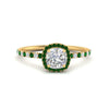 Load image into Gallery viewer, cushion-cut-emerald-halo-petite-engagement-ring-in-yellow-gold-FD8523CURGEMGRANGLE3-NL-YG