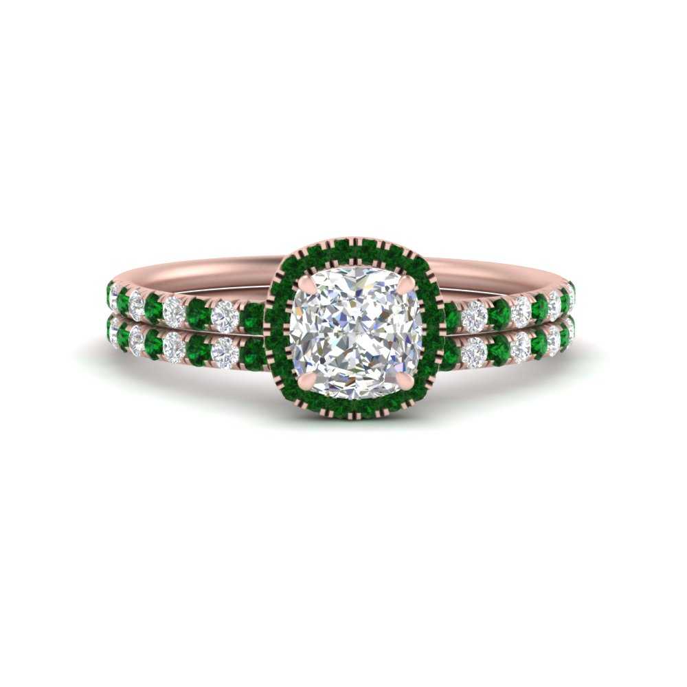 cushion-cut-emerald-halo-wedding-ring-set-in-rose-gold-FD8523CUGEMGR-NL-RG