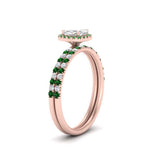 Load image into Gallery viewer, cushion-cut-emerald-halo-wedding-ring-set-in-rose-gold-FD8523CUGEMGR-NL-RG
