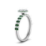 Load image into Gallery viewer, cushion-cut-emerald-halo-wedding-ring-set-in-white-gold-FD8523CUGEMGR-NL-WG