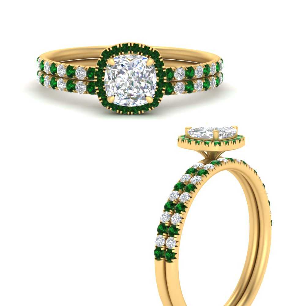 cushion-cut-emerald-halo-wedding-ring-set-in-yellow-gold-FD8523CUGEMGR-NL-YG