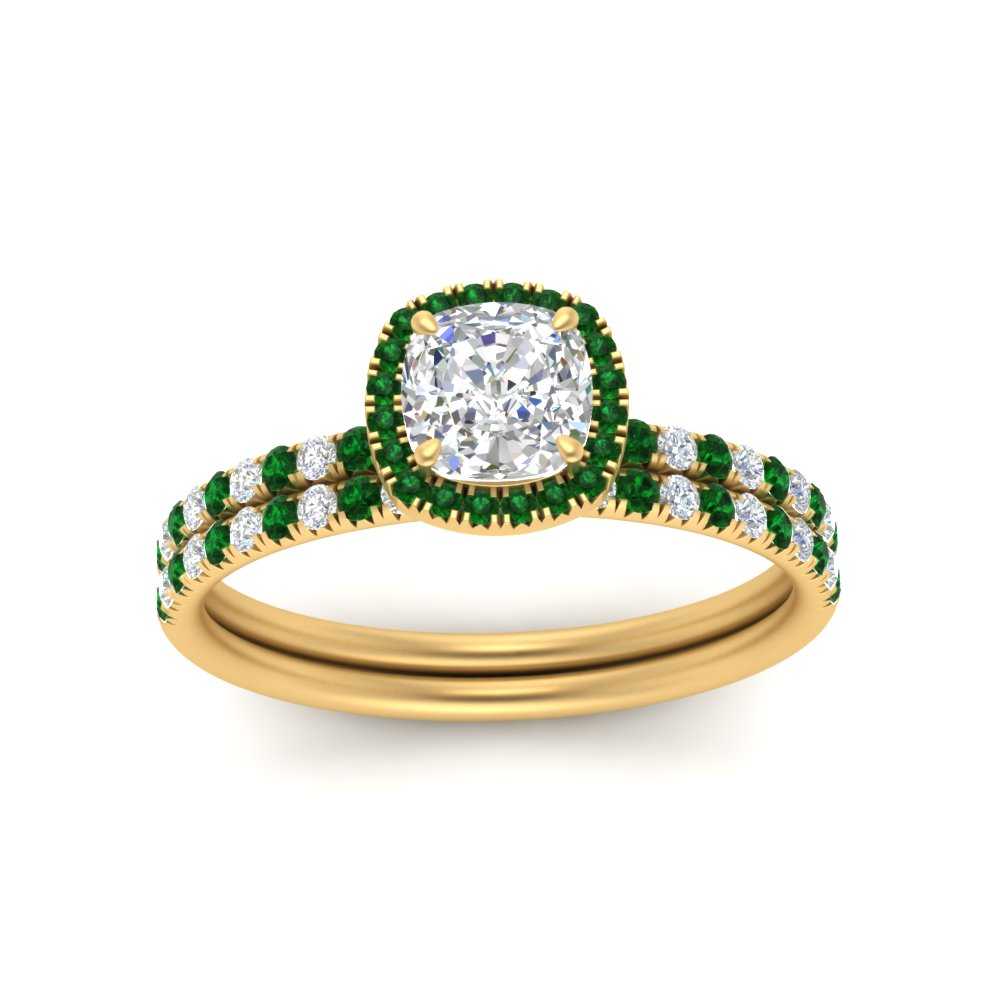 cushion-cut-emerald-halo-wedding-ring-set-in-yellow-gold-FD8523CUGEMGR-NL-YG