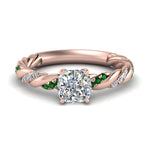 Load image into Gallery viewer, Cushion Cut Twisted Vine Engagement Ring
