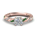 Thumbnail 47 - Twisted Vine Cushion Diamond Ring