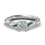 Load image into Gallery viewer, Cushion Cut Twisted Vine Engagement Ring
