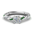 Thumbnail 20 - Twisted Vine Cushion Diamond Ring