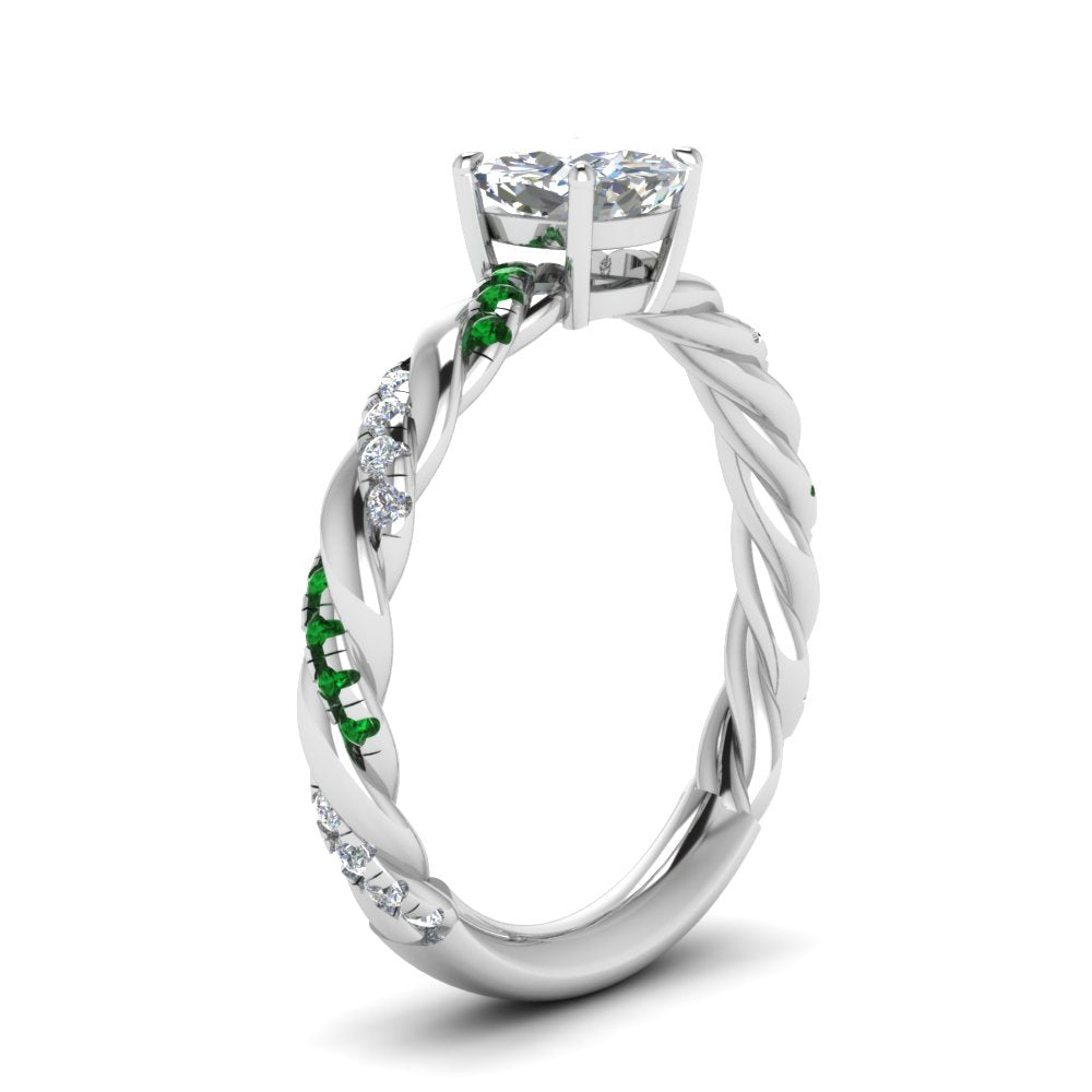 Cushion Cut Twisted Vine Engagement Ring