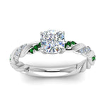 Load image into Gallery viewer, Cushion Cut Twisted Vine Engagement Ring
