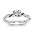 Thumbnail 21 - Twisted Vine Cushion Diamond Ring