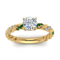 Thumbnail 75 - Twisted Vine Cushion Diamond Ring