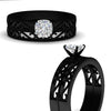 Load image into Gallery viewer, cushion-cut-filigree-single-stone-diamond-wedding-ring-set-in-black-gold-FDENS3289CUANGLE3-NL-BG.jpg?v=1763371053