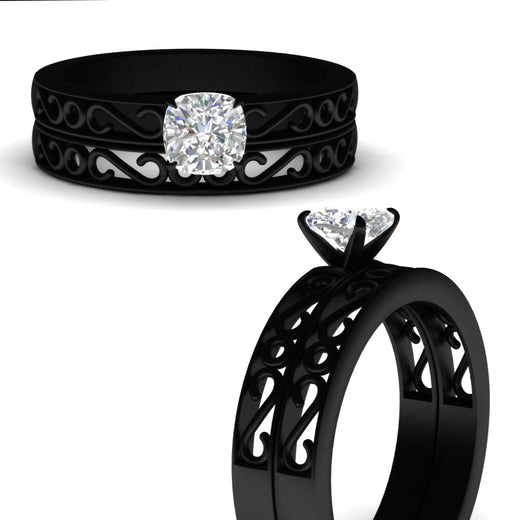 cushion-cut-filigree-single-stone-diamond-wedding-ring-set-in-black-gold-FDENS3289CUANGLE3-NL-BG.jpg?v=1763371053