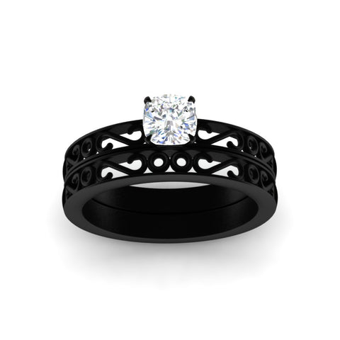 cushion-cut-filigree-single-stone-diamond-wedding-ring-set-in-black-gold-FDENS3289CUANGLE5-NL-BG.jpg?v=1763371053