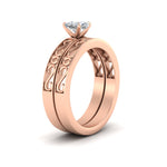 Load image into Gallery viewer, cushion-cut-filigree-single-stone-diamond-wedding-ring-set-in-rose-gold-FDENS3289CUANGLE2-NL-RG.jpg?v=1763371053
