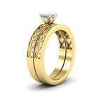 Load image into Gallery viewer, cushion-cut-filigree-single-stone-diamond-wedding-ring-set-in-yellow-gold-FDENS3289CUANGLE2-NL-YG.jpg?v=1763371053
