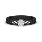Load image into Gallery viewer, cushion-cut-filigree-single-stone-engagement-ring-in-black-gold-FDENS3289CUR-NL-BG.jpg?v=1763370579