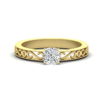 Load image into Gallery viewer, cushion-cut-filigree-single-stone-engagement-ring-in-yellow-gold-FDENS3289CUR-NL-YG.jpg?v=1763370580
