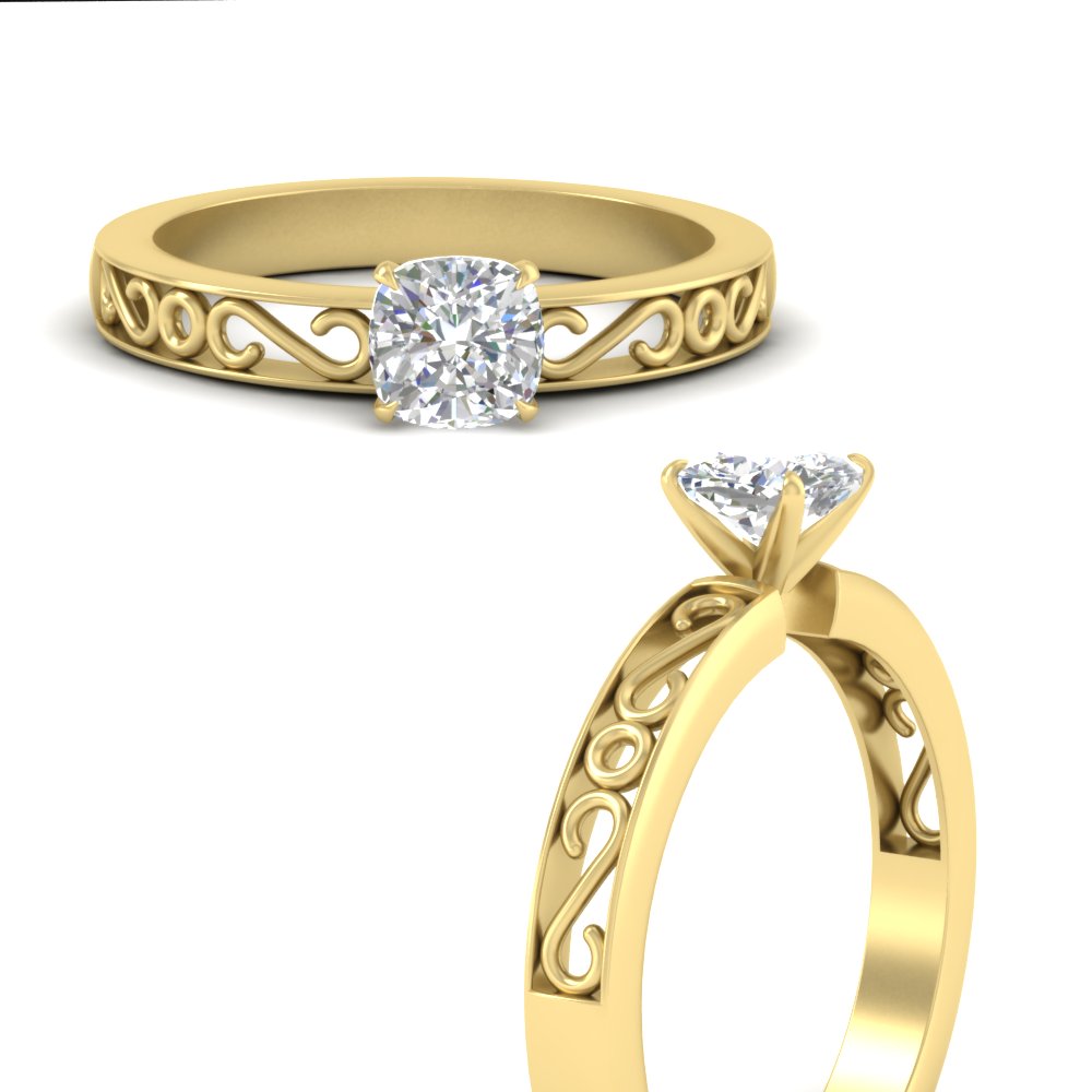 cushion-cut-filigree-single-stone-engagement-ring-in-yellow-gold-FDENS3289CURANGLE3-NL-YG.jpg?v=1763370579