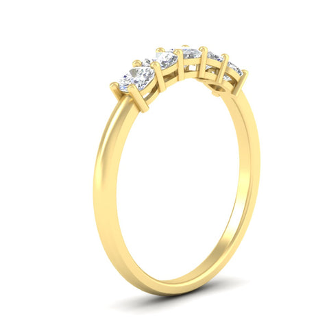 cushion-cut-five-stone-diamond-ring-for-women-in-yellow-gold-fdwb8008cuangle2-0.50ct-nl-yg?v=1773295247
