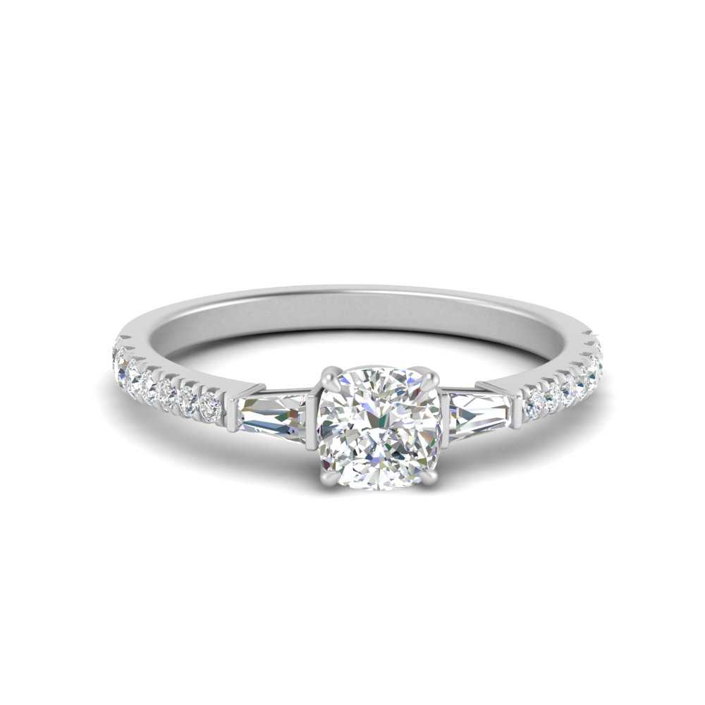 Delicate Antique Pave Cushion Cut Diamond Ring