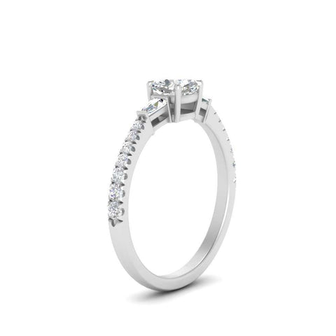 Delicate Antique Pave Cushion Engagement Ring