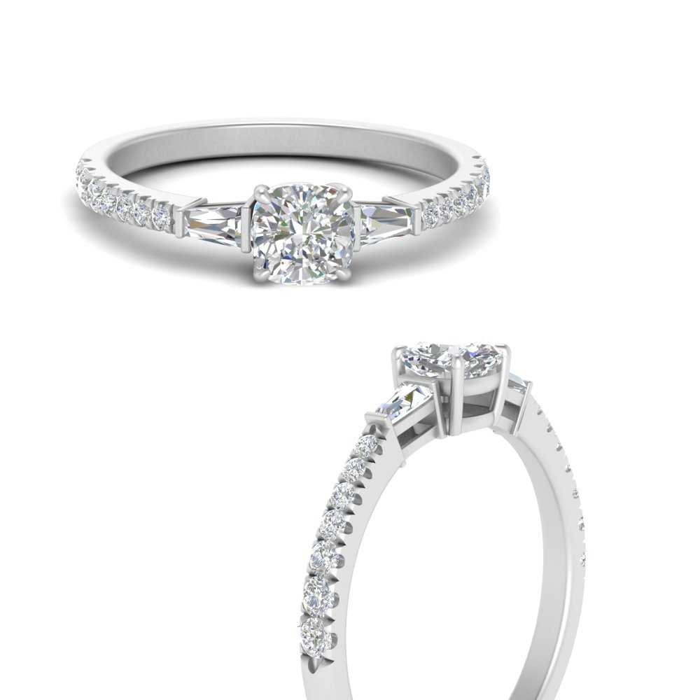 Delicate Antique Pave Cushion Cut Diamond Ring