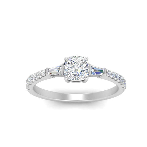Delicate Antique Pave Cushion Engagement Ring