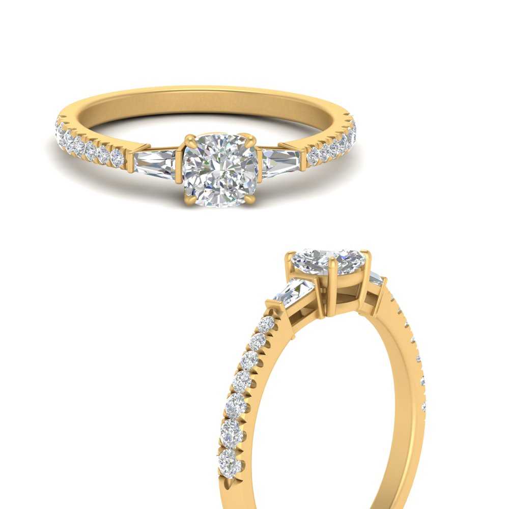 Delicate Antique Pave Cushion Cut Diamond Ring