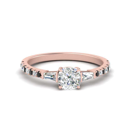 Delicate Antique Pave Cushion Cut Diamond Ring