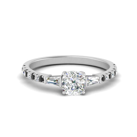Delicate Antique Pave Cushion Engagement Ring
