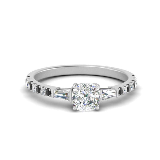 Delicate Antique Pave Cushion Cut Diamond Ring