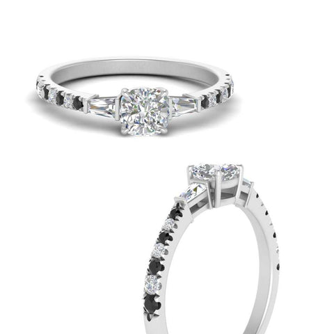 Delicate Antique Pave Cushion Engagement Ring