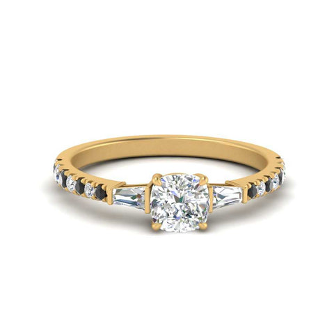 Delicate Antique Pave Cushion Engagement Ring