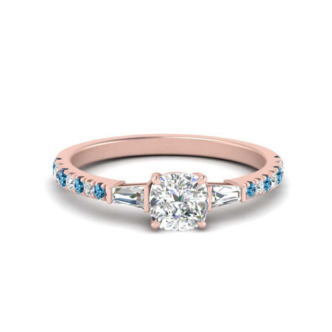 Delicate Antique Pave Cushion Engagement Ring