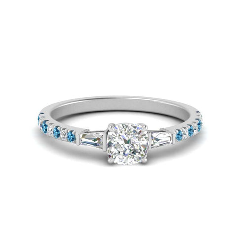 Delicate Antique Pave Cushion Engagement Ring