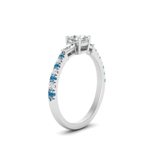 Delicate Antique Pave Cushion Cut Diamond Ring