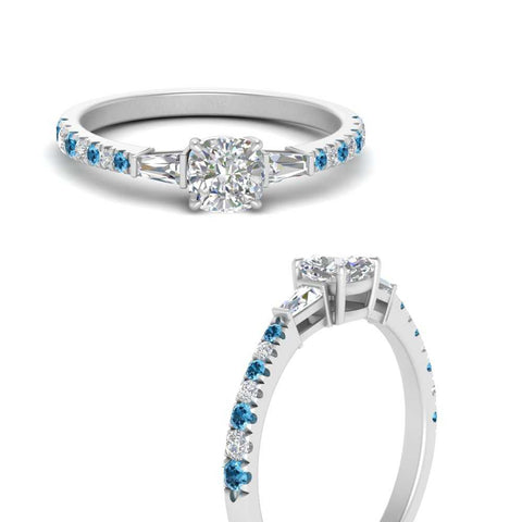 Delicate Antique Pave Cushion Engagement Ring