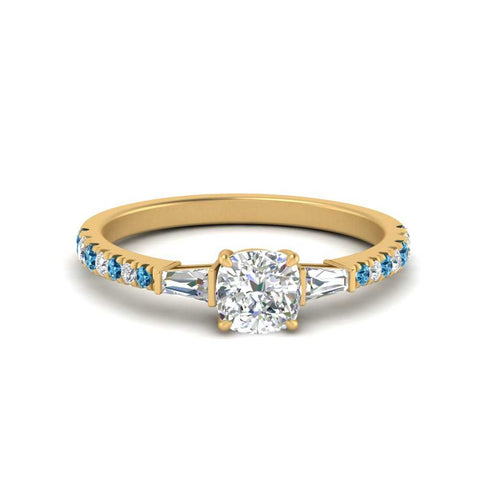 Delicate Antique Pave Cushion Engagement Ring