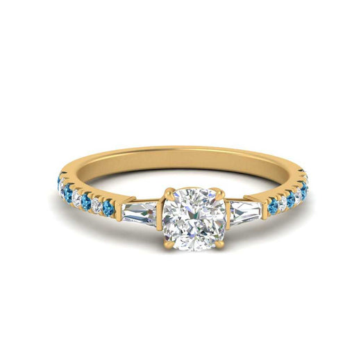 Delicate Antique Pave Cushion Cut Diamond Ring