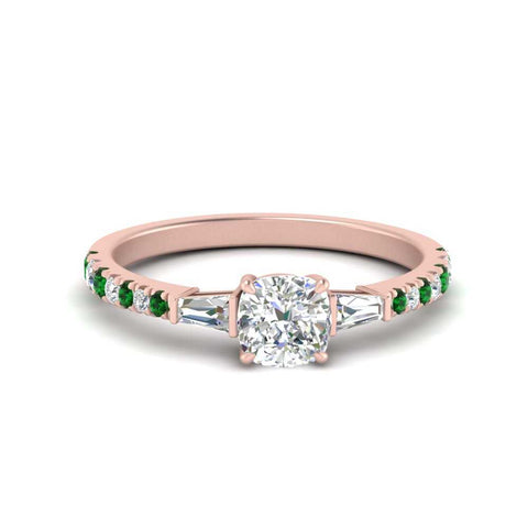 Delicate Antique Pave Cushion Engagement Ring