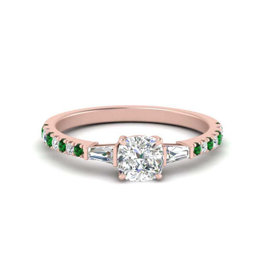 Delicate Antique Pave Cushion Cut Diamond Ring