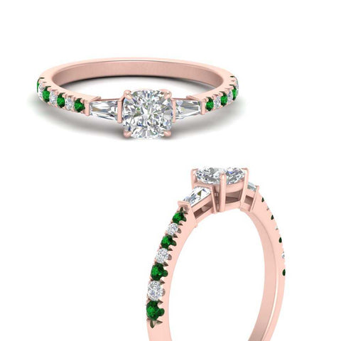 Delicate Antique Pave Cushion Engagement Ring