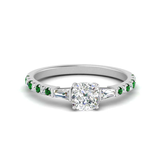 Delicate Antique Pave Cushion Cut Diamond Ring